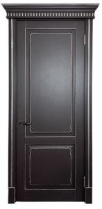 Межкомнатная дверь Imperial 1 черная патина серебро
